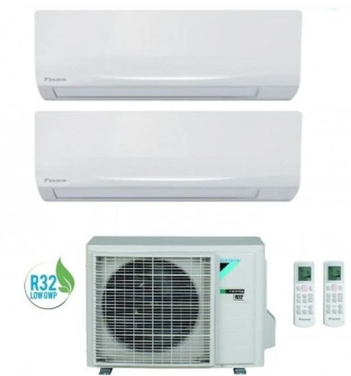 condizionatore dual split daikin inverter 9000 btu con unitu00e0 esterna e telecomandi condizionatore dual split inverter daikin con unitu00e0 interne compatte e unitu00e0 esterna r32
