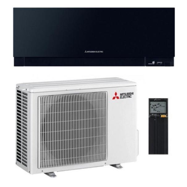 climatizzatore inverter monosplit 12000 btu nero mitsubishi con unita interna esterna e telecomando